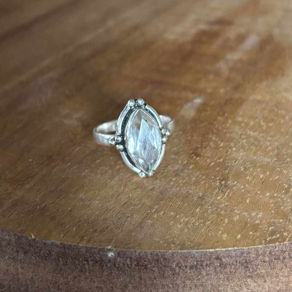 Clear quartz ring